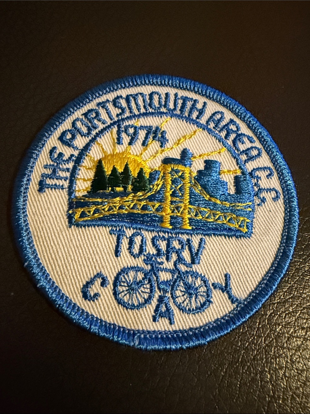 Vintage 1974 Tour of the Scioto River Valley (TOSRV) Cycling/Bicycle Event Patch